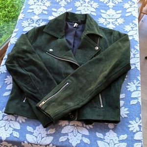 TopShop Green Leather Jacket